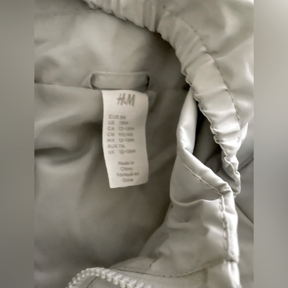 Sz 18 months Anorak H&M pull over mid zipper twill light dusty green long sleeve - Picture 3 of 3